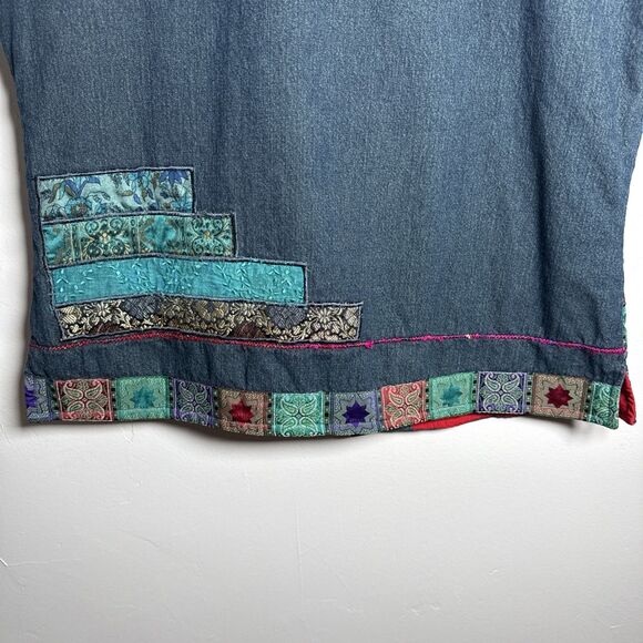 Coldwater Creek Jean Vest Patchwork Women's Size Medium Granny Cottage Prairie - Picture 7 of 14